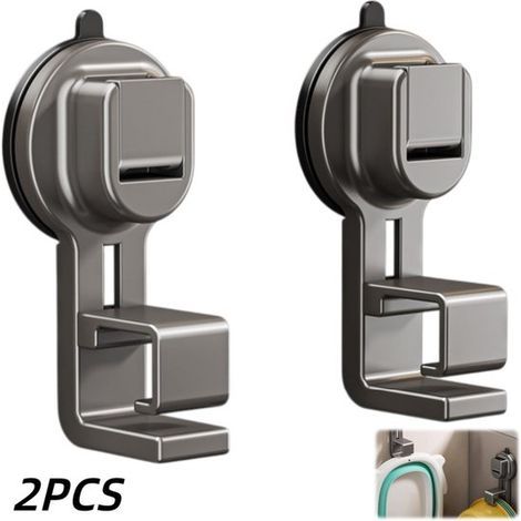 2-Piece Set - Washbasin Storage Rack - Suction Cup Hook - Washbasin Stand - No Drilling Required - Storage Accessory - Suitable for Kitchens, Bathrooms, Toilets, Balconies - Gray - 2.54.512.5 cm (1/4)