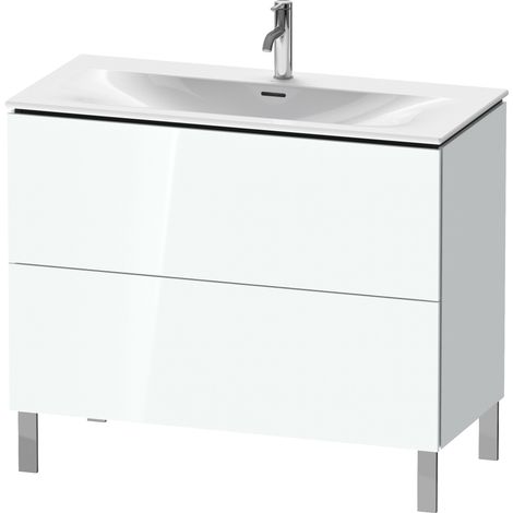 Meuble vasque L-CUBE 704 x 1020 x 481 mm blanc brillant (1/4)