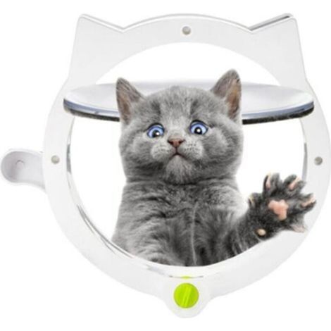 Porte pour Chat, Porte à Chatière Magnétique 4 Modes De Verrouillage Porte pour Chat, Adorable Forme de Chaton, Automatique en Sûre pour Portes Intérieures Et Extérieures Fournitures pour Animaux