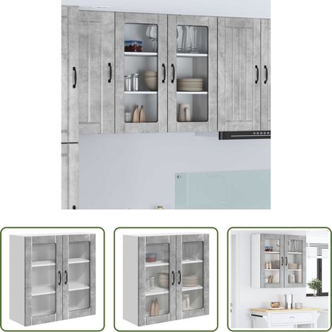 Küchenwandschrank - Küchenschrank Beton Grau 80 x 31 x 80 cm Holzwerkstoff (1/5)