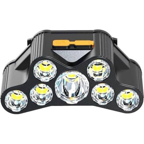 7led tête portant la lampe frontale, USB rechargeable extérieur, super lumineux pêche de nuit imperméable à l'eau (1/5)