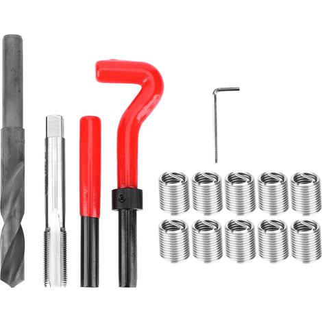 Kit de réparation de filetage 15 pièces, clé dynamométrique en acier inoxydable, insert fileté pour voiture M14x1,25