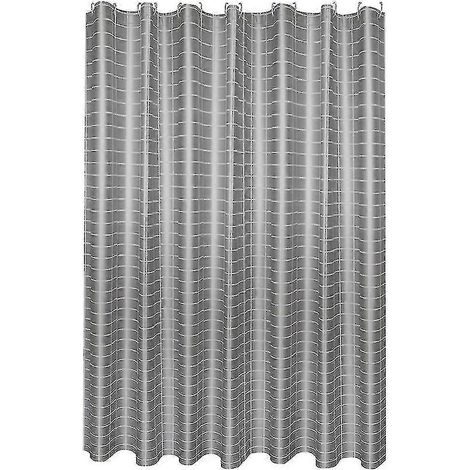 Rideau de douche imperméable et infroissable (200 x 200 cm) (argent) (1/5)