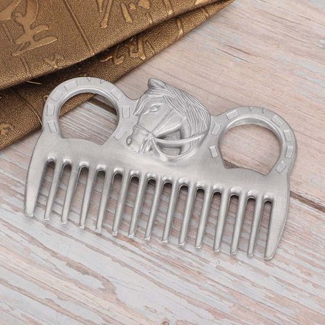 Peigne portable en métal pour crin de cheval, technologie de polissage, nettoyage et ouverture des nœuds (1/5)