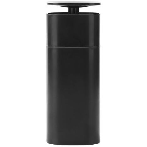 Distributeur de savon à bouton-poussoir en forme de tour, noir, 500 ml, polypropylène, 7 x 7 x 17,8 cm (1/5)