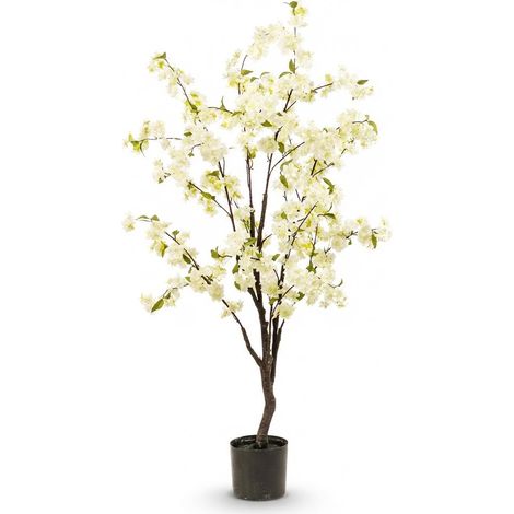 Cerisier en Fleurs Artificiel Prunus pour Décoration Intérieure Coloris Blanc Hauteur 135 cm - PANGIVO (1/5)