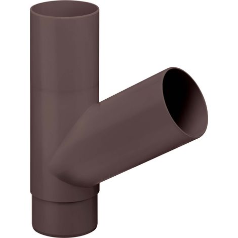 INEFA Abzweiger Fallrohr 60 Grad, PVC Zubehör Fallrohr Kunststoff, einfache Steckmontage, Made in Germany - DN100/100 Dunkelbraun
