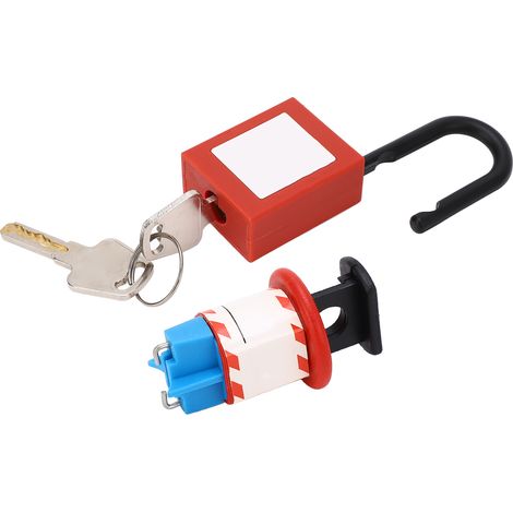 serrure de porte-Dispositif de Lockout pour Mini Interrupteur à Pin Sortant avec Cadenas de Sécurité - Installation Facile sans Outils, Matière Nylon PA Résistant et Isolé (1/4)