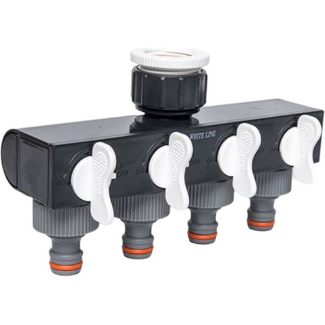BRADAS 4238 RÉPARTITEUR D'EAU 4 VOIES RÉGLABLE POUR ROBINET 1'' AVEC ADAPTATEUR 3/4'' WL-3033K (1/3)