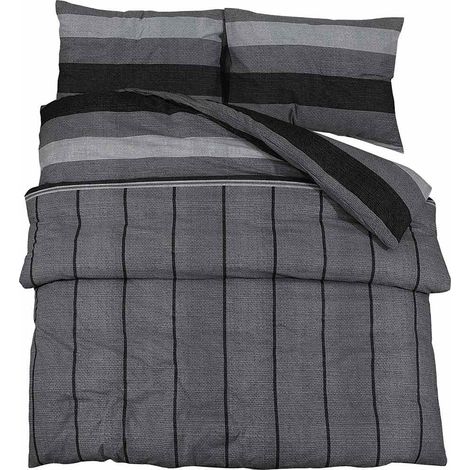 Maison Exclusive - Bettwäsche-Set Dunkelgrau 220x240 cm Baumwolle