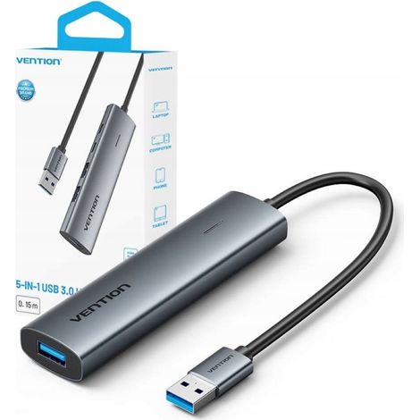 Hub 5 en 1 USB-A 3.0 Vention 0,15 m (1/3)