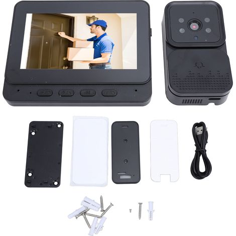 Système d'interphone vidéo, écran de 4.3 pouces, sonnette sans fil, caméra 5MP, grand Angle de 120 degrés, Vision nocturne, pour Villa, maison, appartement
