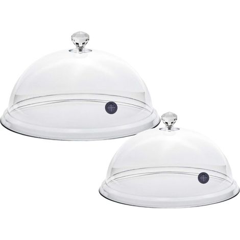 Cúpula para fumar - Juego de 2 - Policarbonato transparente - Válvula de inyección de humo - Cocina, restaurante, bar - Diámetros 20 cm y 25 cm (1/5)