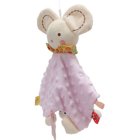 Couverture bébé douce et moelleuse aux couleurs vives, confortable et ornée d'un joli motif animalier, rose. (1/5)
