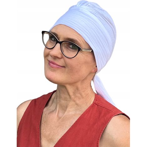 Foulard en mousseline blanche pour femme, bonnet Tess, également après chimiothérapie (1/5)