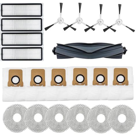 Juego de accesorios de 21 piezas para Dreame L10 Ultra y L10s Ultra: 1 cepillo principal, 4 filtros HEPA, 6 bolsas para polvo, 4 cepillos laterales, 6 mopas. (1/5)