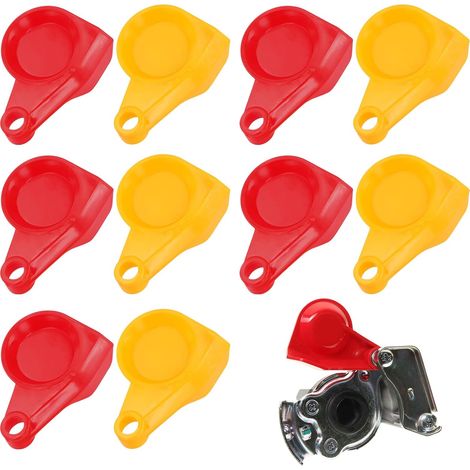 Bouchon Anti-Poussière, 10 Pièces de Bouchon Anti-Poussière pour Tête D'Attelage, Bouchon de Rechange pour Tracteur de Camion (5Jaune (1/5)