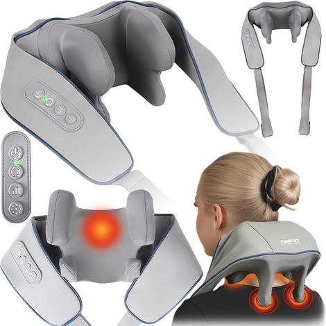 Masajeador Shiatsu inalámbrico para cuello y espalda Neo-Sport NS-505 con 3 modos de calor