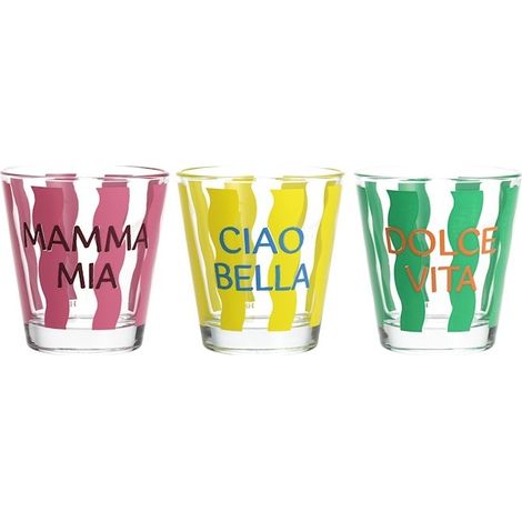 Set de 3 verres décorés en verre 25 cl