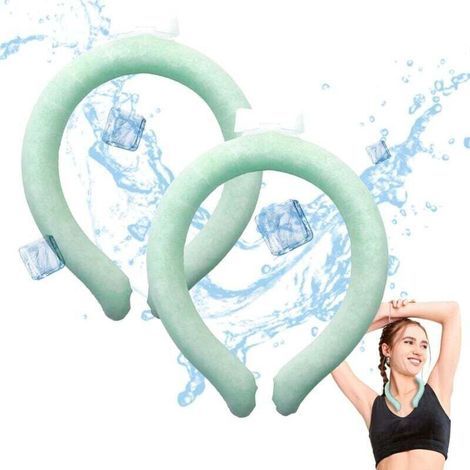 Tour de cou rafraîchissant, bandeau rafraîchissant réutilisable pour une utilisation intérieure et extérieure, soulage la chaleur par temps chaud, lot de 2