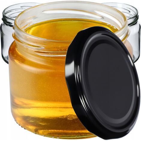 KADAX Lot de 10 bocaux à confiture avec couvercle à visser 330 ml - Pour confitures, confitures, mie