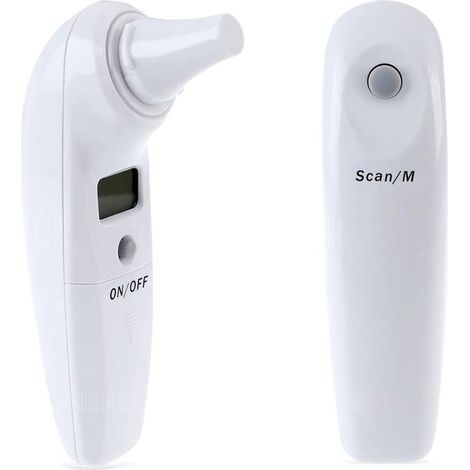 Termometro digitale da orecchio ad infrarossi senza contatto per misurazione della temperatura corporea elettronico per adulti e bambini (1/2)