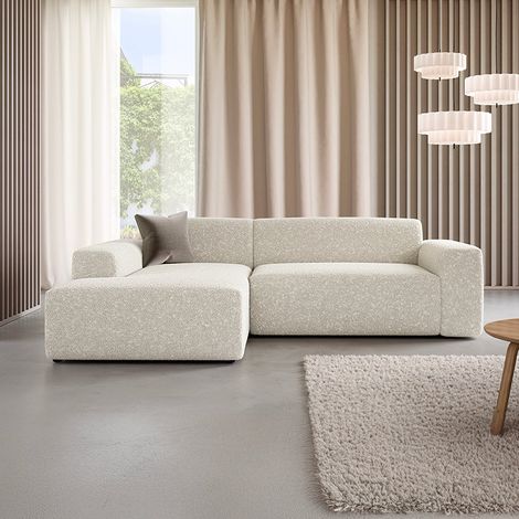 Canapé d'angle gauche 3 places coffre Torino Beige (1/4)