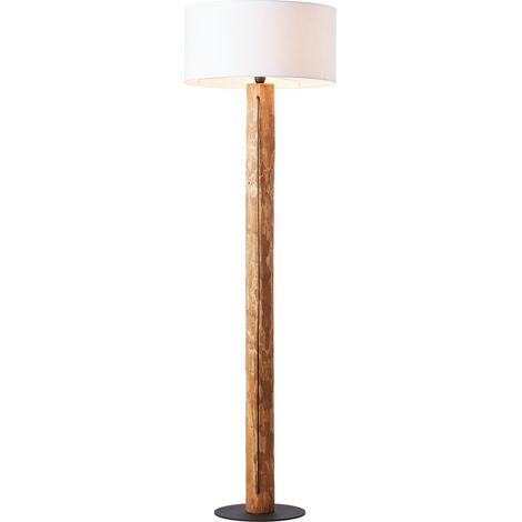 BRILLIANT lampadaire Jimena chêne huilé/blanc 1x A60, E27, 25W, adapté aux lampes normales (non incluses) (1/3)