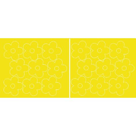 Stickers muraux fleurs, 18 pièces, jaune brillant