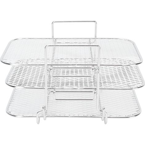 3 Layer Fryer Rack 304 Stainless Steel Dehydrator Rack Multi Layer Grill Rack Dishwasher Safe Detachable Fryer Accessories (1/5)