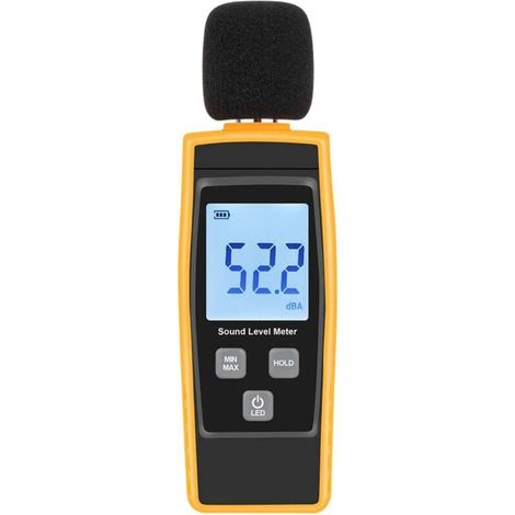 SHINING HOUSE Probador de nivel de sonido manual, medidor de ruido de 30-130 dB, decibelios, con pantalla LCD digital retroiluminada para uso en interiores y exteriores (1/5)