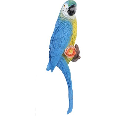 statue jardin exterieur-Sculpture de Parrot Bleu Macaw Résine – Décor Résistant pour Jardins et Balcon – Figurine Ornementale 590g (Unicité) (1/5)