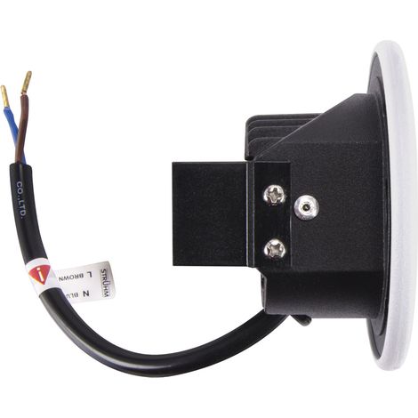 Applique d’escalier extérieure ronde LED 1,6 W blanche IP54 AZYL Struhm (1/4)