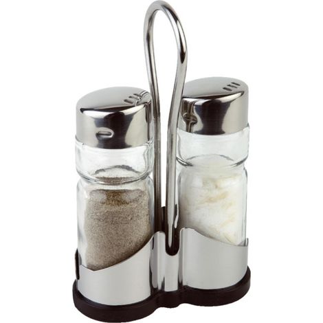 Ménagère Sel et Poivre en Verre et Inox - APS