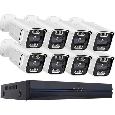 Système de caméra de sécurité domestique 5MP AI POE Kit de Surveillance vidéo 8CH P2P système de caméra de sécurité Audio bidirectionnel extérieur maison 8MP IP caméra CCTV Nvr ensemble ( Size : 2T , (1/5)