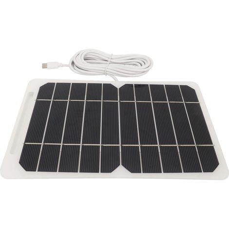 Panneau solaire 5W 5V avec sortie USB-C, module monocristallin portable et durable pour sonnette vidéo de sécurité. (1/5)