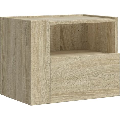 Maison Exclusive - Mesita de noche de pared color roble ahumado 4