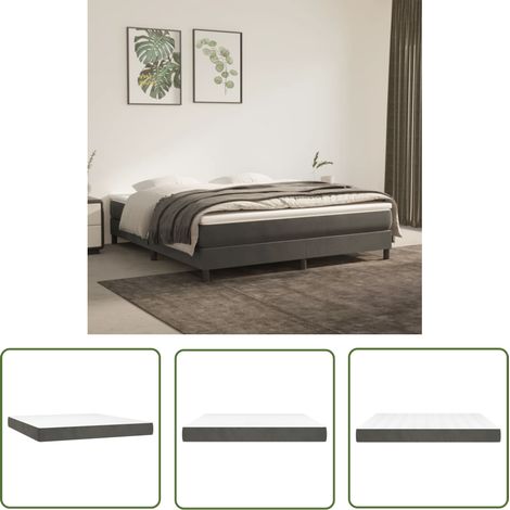 The Living Store Matelas de lit à ressorts ensachés Gris foncé 180x200x20 cm - Matelas À Ressorts Ensachés - Matelas Moelleux - Matelas Soutien Lombaire - Matelas Double - Matelas Grand Format (1/5)