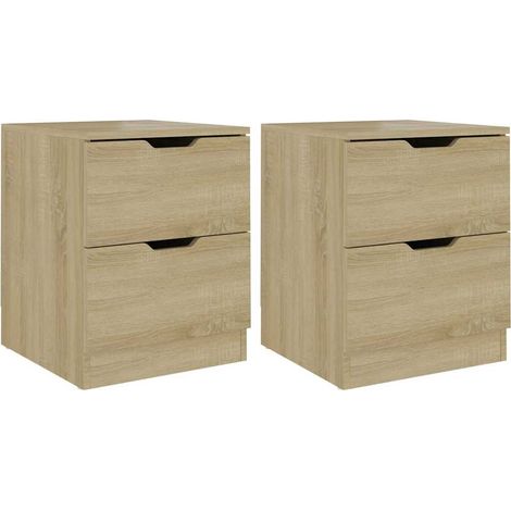 vidaXL Mesitas noche 2 uds madera ingeniería roble Sonoma 40x40x50 cm (1/2)