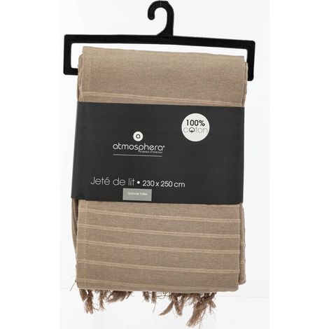 Copriletto Anjali in cotone beige 230x250cm - Atmosphera créateur d'intérieur