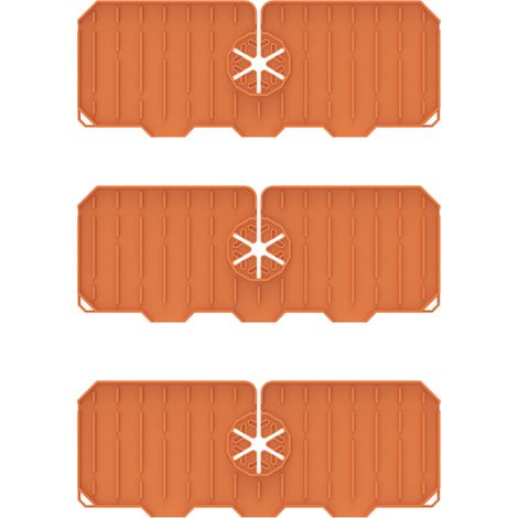 Tapis de robinet en silicone, protection anti-éclaboussures pour évier de cuisine, bac récupérateur d'égouttement en silicone pour poignée de robinet, protection anti-éclaboussures pour robinet (orang (1/5)