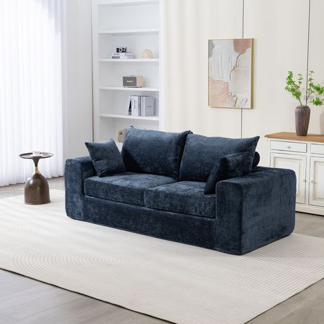 2-Sitzer Wohnzimmer Sofa aus Chenille mit Federpolsterung (1/5)