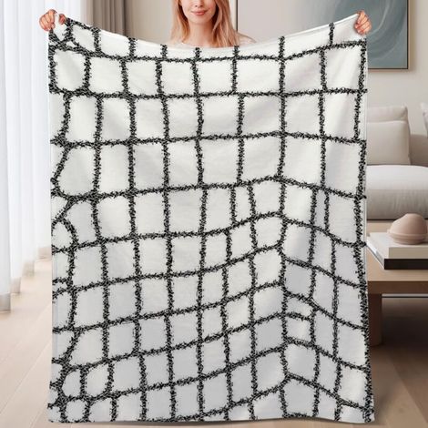Couverture en polaire douce et légère pour canapé, chaude en microfibre,6080 pouces (1/4)