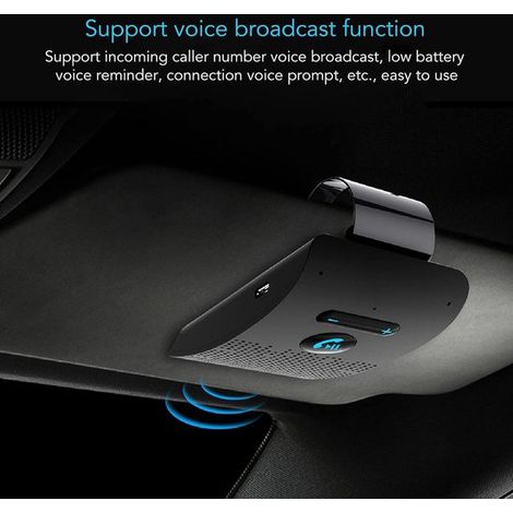 Altavoz manos libres Bluetooth 5.0 para coche, conexión automática, receptor inalámbrico para parasol, clip trasero MP3 (1/5)