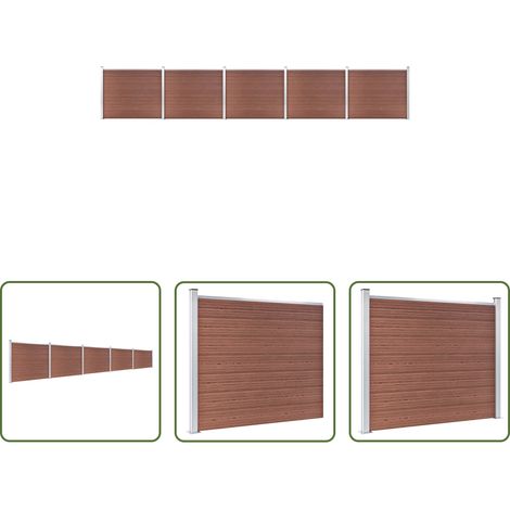 vidaXL Holz Kunststoff Zaun - Zaunelement Set WPC 872x146 cm Braun (1/5)