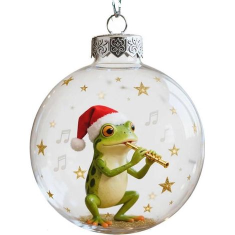 2026 Fait main 3D grenouille boule décoration, Different Frogs thème Noël décoration ensemble,B (1/5)