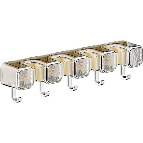 Organizador de pared para escobas y fregonas de alta resistencia para garaje - Sistema de sujeción y colgador multiusos para productos de limpieza y herramientas (1/5)