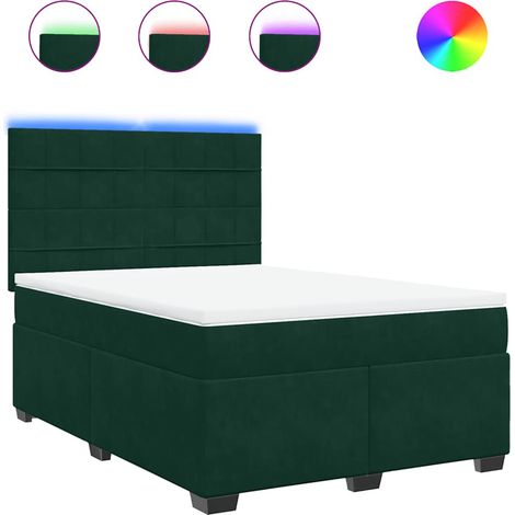 Maison Exclusive - Boxspringbett mit Matratze Dunkelgrün 140x200