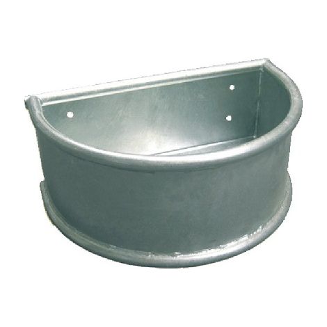 Alimentatore zincato semicircolare Kerbl, bordi di sicurezza arrotondati, con tappo di svuotamento Мч15 mm, 55 x 35 x 24 cm, 28 L, 28 l