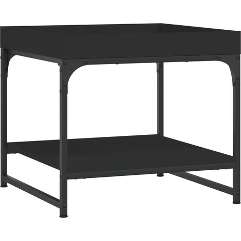 Tavolino da caffè con ripiano design industriale moderno 49,5 x 49,5 x 45 cm legno ingegnerizzato nero e ferro DEC039650